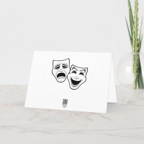 Comedy And Tragedy Theater Masks Black Line Card