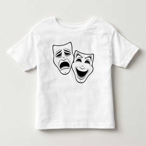 Comedy And Tragedy Theater Masks Black Line Toddler T_shirt