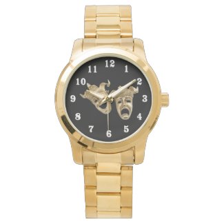 Comedy and Tragedy Theater Masks Black Watches