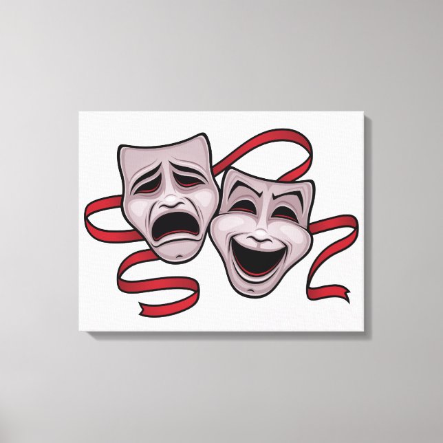 Comedy And Tragedy Theater Masks Canvas Print (Front)