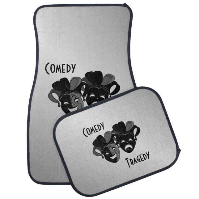 Comedy and Tragedy Theater Masks Car Floor Mat (Set)