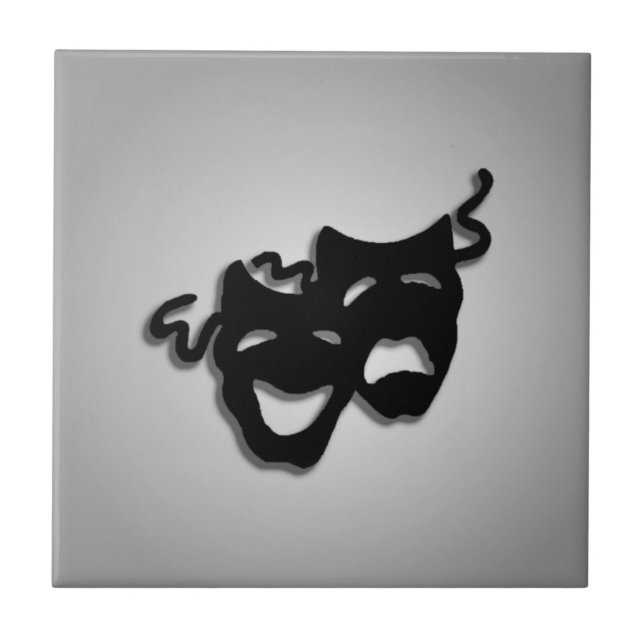 Comedy and Tragedy Theater Masks Ceramic Tile (Front)