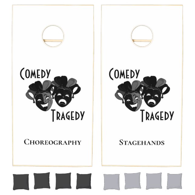 Comedy and Tragedy Theater Masks Cornhole Set (Set)