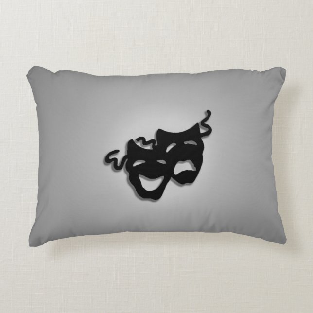 Comedy and Tragedy Theater Masks Decorative Pillow (Front)