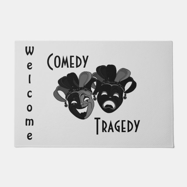 Comedy and Tragedy Theater Masks Doormat (Front)