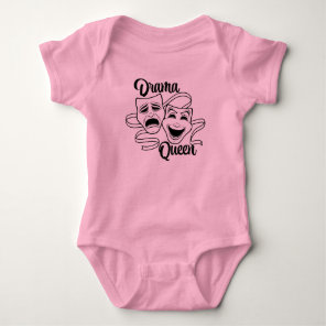 Comedy And Tragedy Theater Masks Drama Queen Black Baby Bodysuit