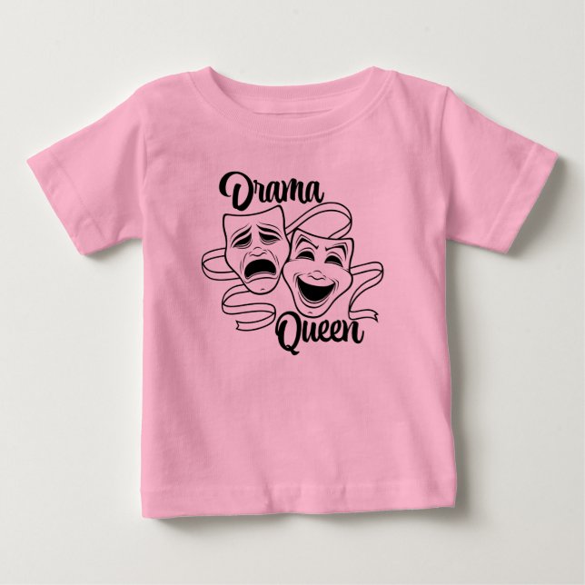 Comedy And Tragedy Theater Masks Drama Queen Black Baby T-Shirt (Front)