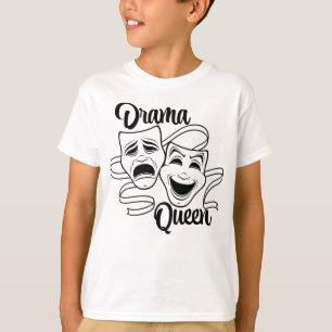 Comedy And Tragedy Theater Masks Drama Queen Black T-Shirt