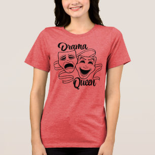 Comedy And Tragedy Theater Masks Drama Queen Black Tri-Blend Shirt