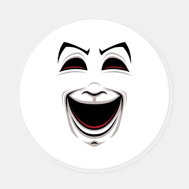 Comedy And Tragedy Theater Masks Faces Coaster Set (Single)