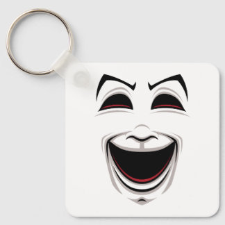 Comedy And Tragedy Theater Masks Faces Keychain