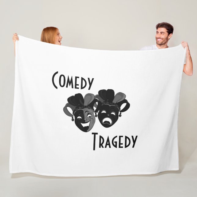 Comedy and Tragedy Theater Masks Fleece Blanket (In Situ)