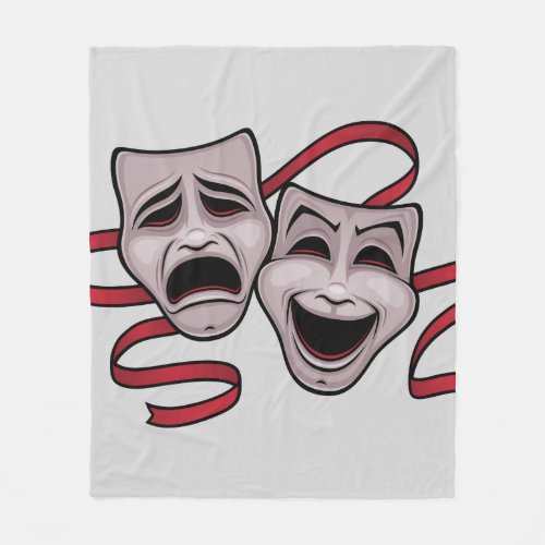 Comedy And Tragedy Theater Masks Fleece Blanket