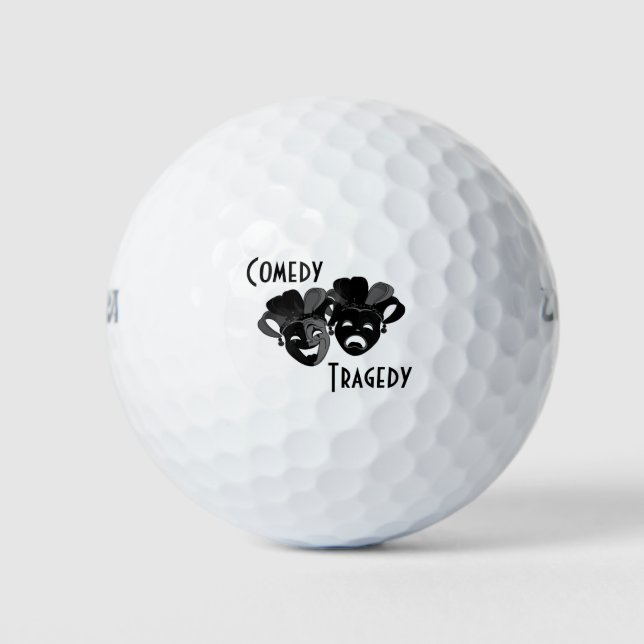 Comedy and Tragedy Theater Masks Golf Balls (Front)