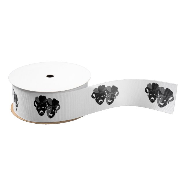Comedy and Tragedy Theater Masks Grosgrain Ribbon (Spool)