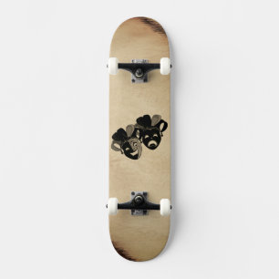 Comedy and Tragedy Theater Masks Jester Skateboard