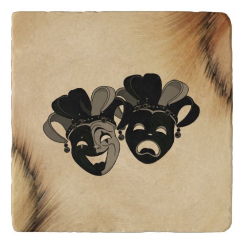 Comedy and Tragedy Theater Masks Jester Trivet