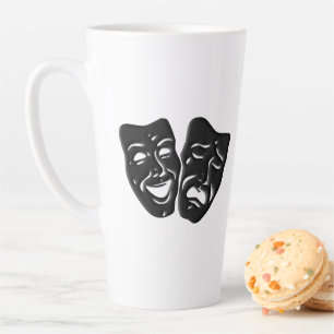 Comedy and Tragedy Theater Masks Latte Mug