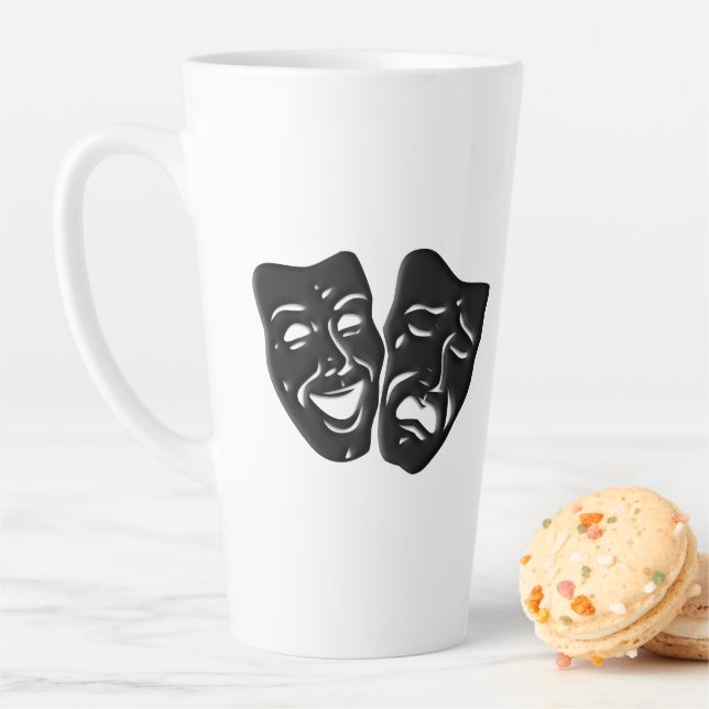 Comedy and Tragedy Theater Masks Latte Mug (In Situ)
