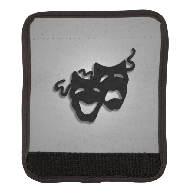 Comedy and Tragedy Theater Masks Luggage Handle Wrap (Front)