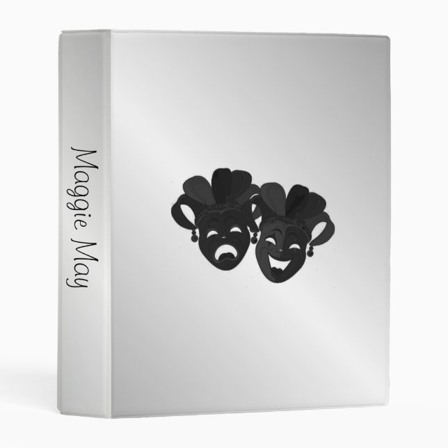 Comedy and Tragedy Theater Masks Mini Binder (Front/Spine)