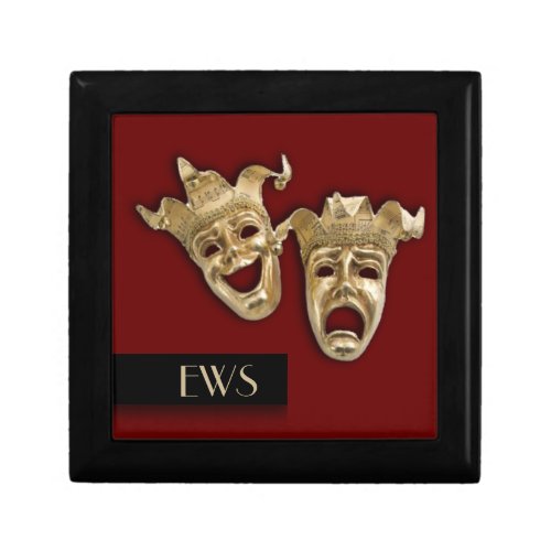 Comedy and Tragedy Theater Masks Monogram Gift Box