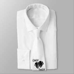 Comedy and Tragedy Theater Masks Neck Tie