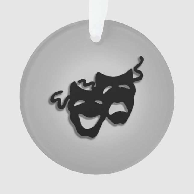 Comedy and Tragedy Theater Masks Ornament (Front)