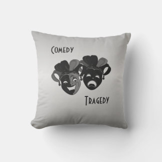 Comedy and Tragedy Theater Masks Outdoor Pillow