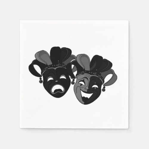Comedy and Tragedy Theater Masks Paper Napkins