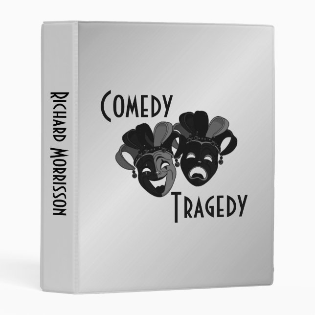 Comedy and Tragedy Theater Masks Personal Mini Binder (Front/Spine)