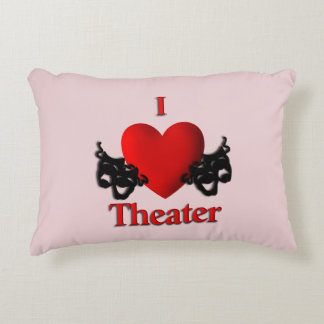 Comedy and Tragedy Theater Masks Pink Accent Pillow