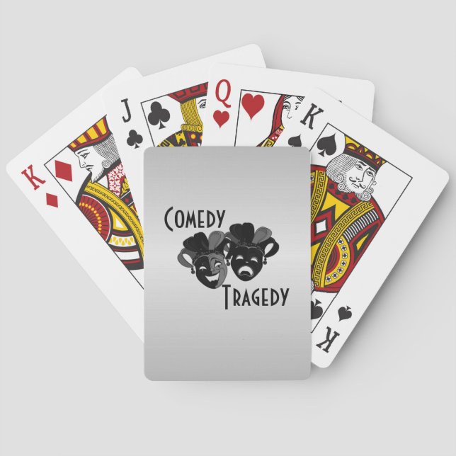 Comedy and Tragedy Theater Masks Playing C Poker Cards (Back)
