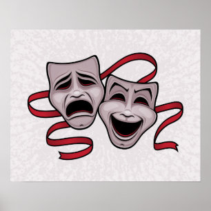 Comedy And Tragedy Theater Masks Poster