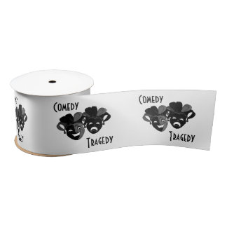Comedy and Tragedy Theater Masks Satin Ribbon