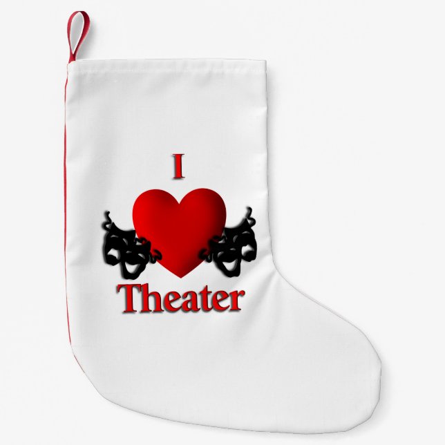 Comedy and Tragedy Theater Masks Small Christmas Stocking (Front)