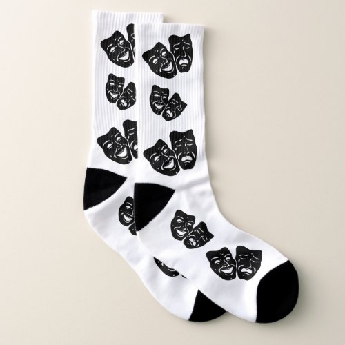 Comedy and Tragedy Theater Masks Socks