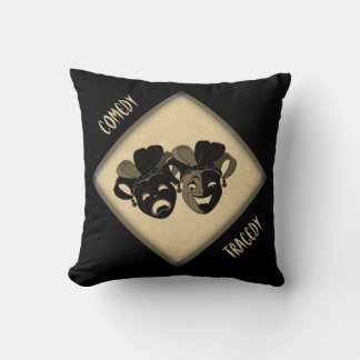 Comedy and Tragedy Theater Masks Throw Pillow