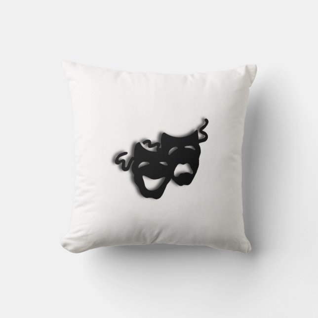Comedy and Tragedy Theater Masks Throw Pillow (Front)