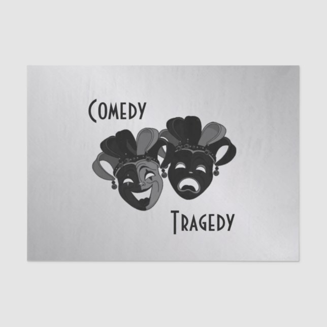 Comedy and Tragedy Theater Masks Tissue Paper (Front)