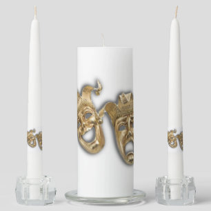 Comedy and Tragedy Theater Masks Unity Candle Set