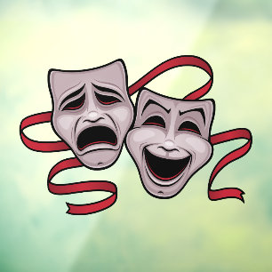 Comedy And Tragedy Theater Masks Window Cling