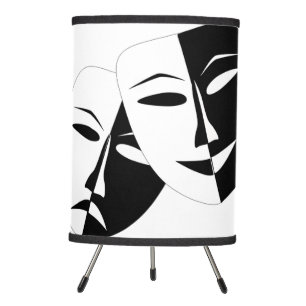 Comedy and Tragedy Theater Performance Masks Tripod Lamp