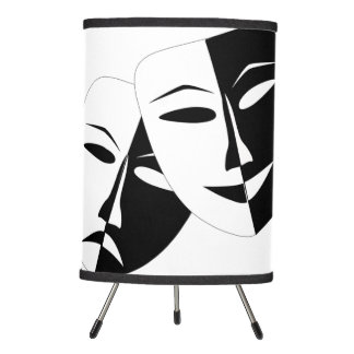 Comedy and Tragedy Theater Performance Masks Tripod Lamp