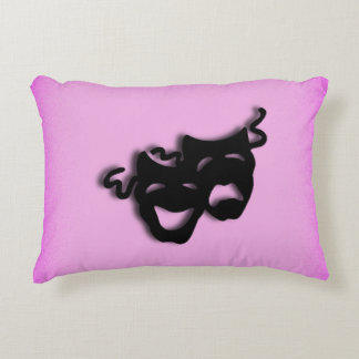 Comedy and Tragedy Theater Pink Accent Pillow