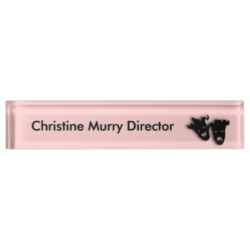 Comedy and Tragedy Theater Pink Name Plate