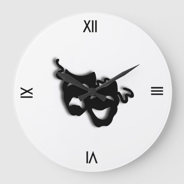 Comedy and Tragedy Theater Wall Clock (Front)