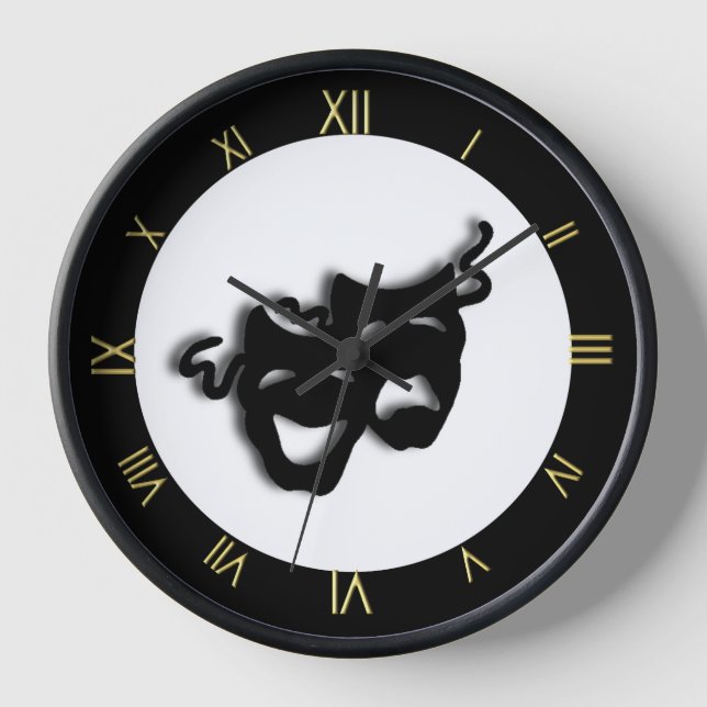 Comedy and Tragedy Theater Wall Clock (Front)