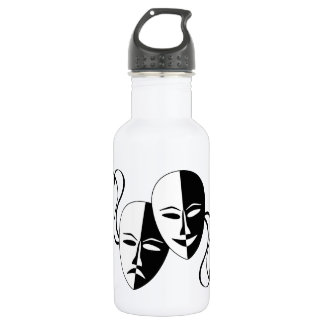 Comedy and Tragedy Theatre Masks/Faces Stainless Steel Water Bottle