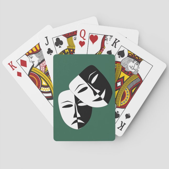 Comedy and Tragedy Theatre Masks Playing Cards (Back)